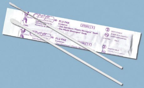 flu pak diagnostic swab plastic and aluminum